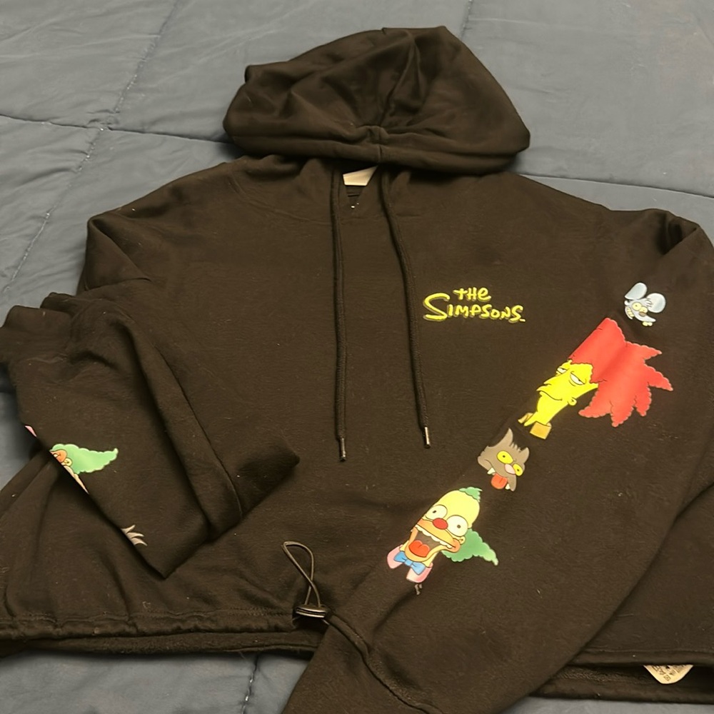 drawstring crop hoodie